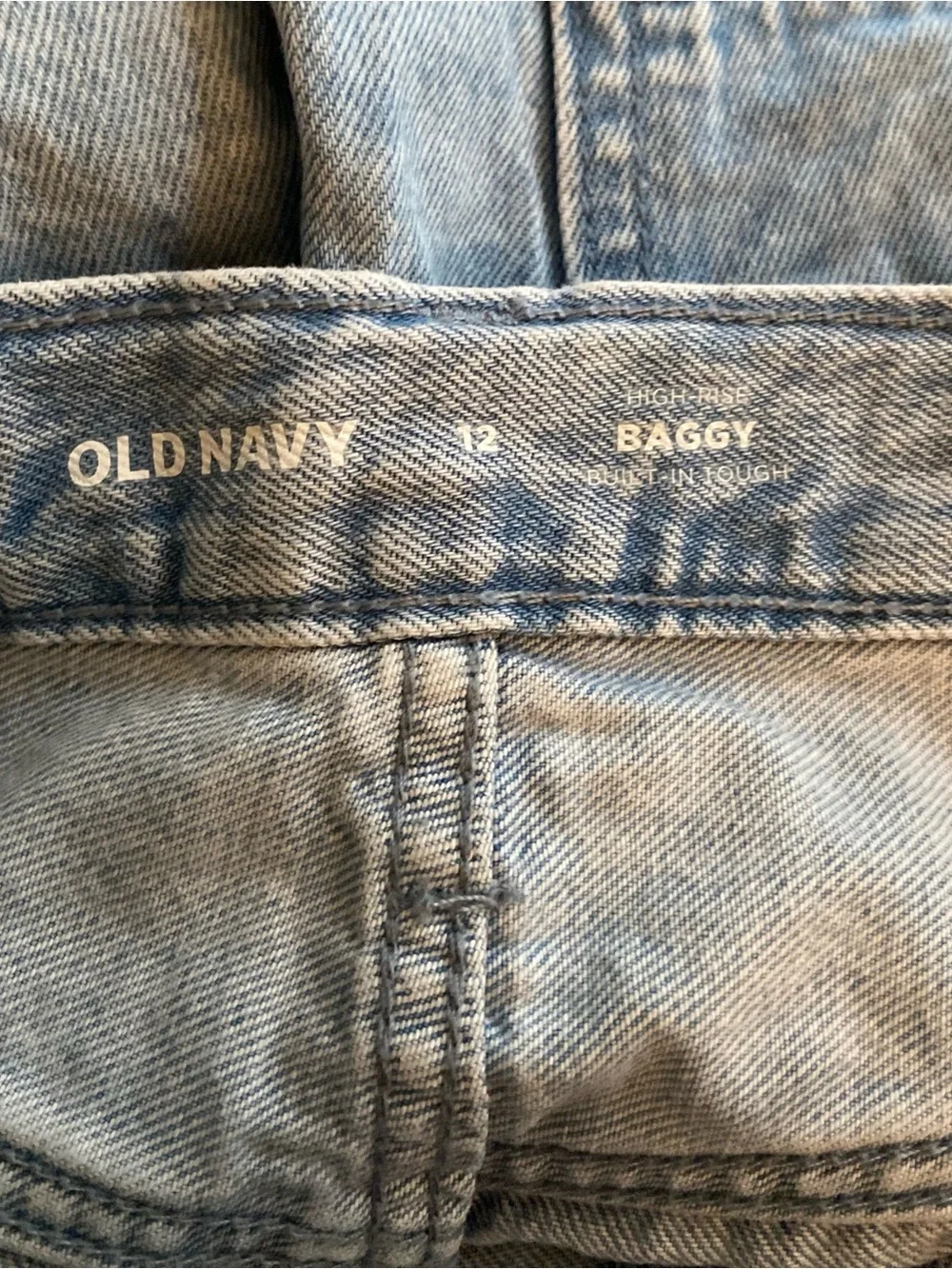 Old Navy Light Blue Wide-Leg Cargo Jeans with Pocket Panels